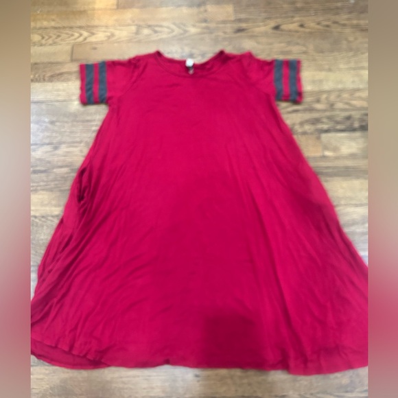 Pomelo Red Casual A-Line Crew Neck Dress - Picture 1 of 3